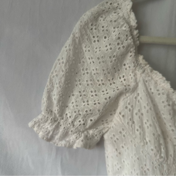 Missguided Eyelet Cotton Romper White Size 6 - Picture 3 of 12